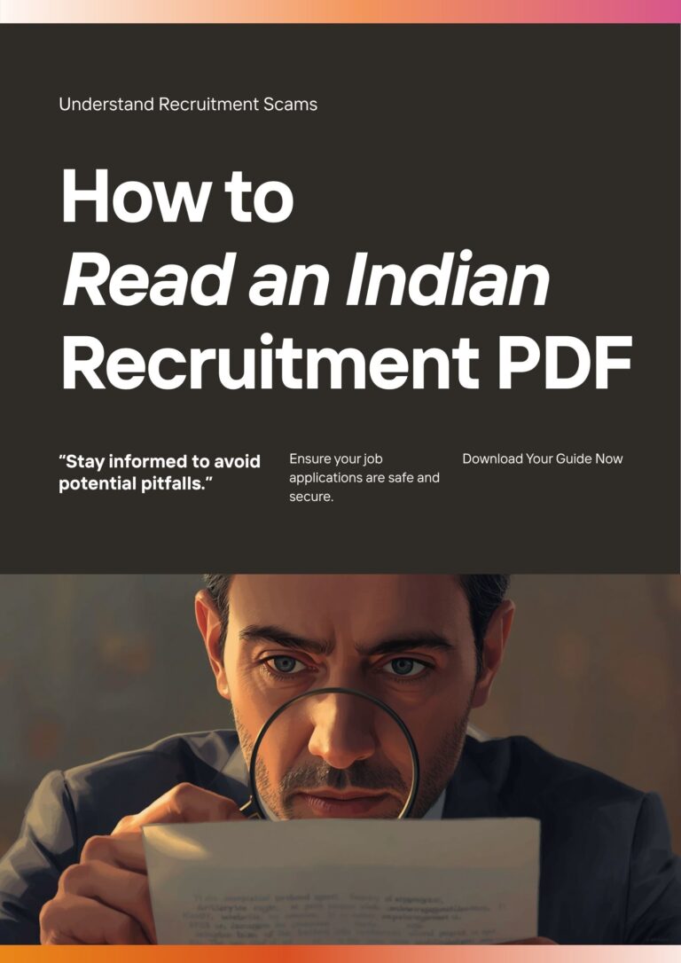 How to read an Indian recruitment PDF without getting fooled